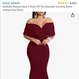 Off the shoulder evening gown